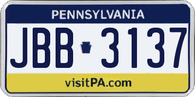 PA license plate JBB3137