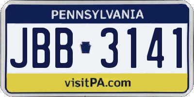 PA license plate JBB3141