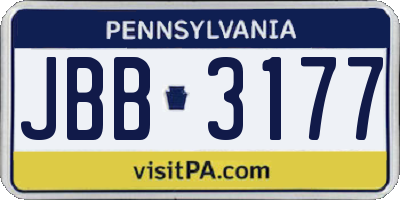 PA license plate JBB3177