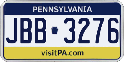 PA license plate JBB3276
