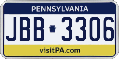 PA license plate JBB3306