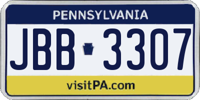 PA license plate JBB3307