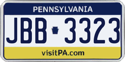 PA license plate JBB3323