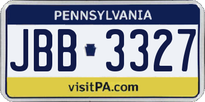 PA license plate JBB3327