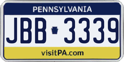 PA license plate JBB3339