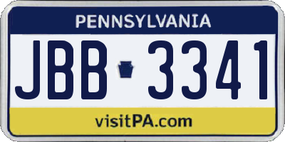 PA license plate JBB3341