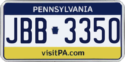 PA license plate JBB3350