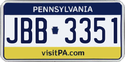 PA license plate JBB3351