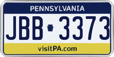 PA license plate JBB3373