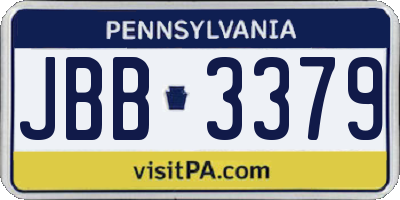 PA license plate JBB3379