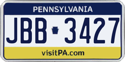 PA license plate JBB3427