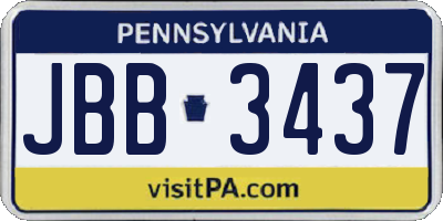 PA license plate JBB3437