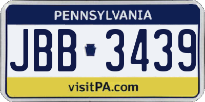 PA license plate JBB3439