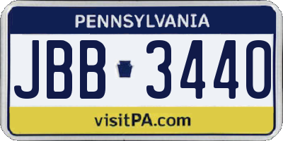 PA license plate JBB3440