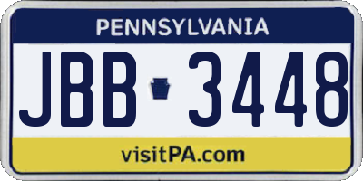 PA license plate JBB3448