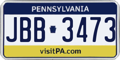 PA license plate JBB3473