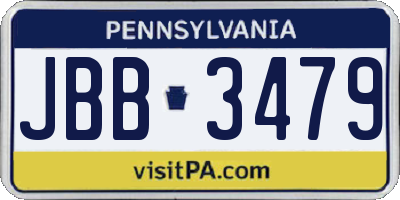 PA license plate JBB3479