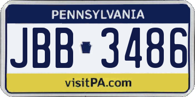 PA license plate JBB3486