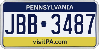 PA license plate JBB3487