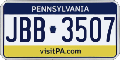 PA license plate JBB3507