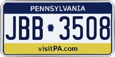 PA license plate JBB3508