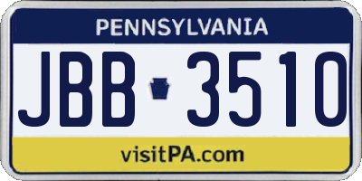 PA license plate JBB3510