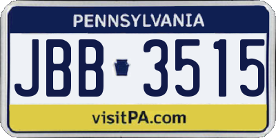 PA license plate JBB3515