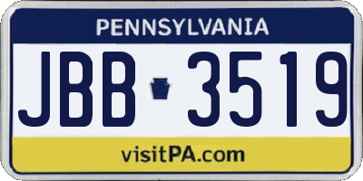 PA license plate JBB3519