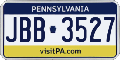 PA license plate JBB3527