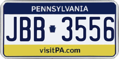 PA license plate JBB3556