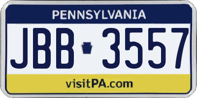 PA license plate JBB3557