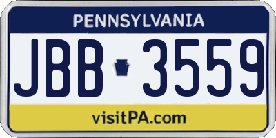 PA license plate JBB3559