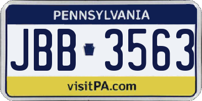 PA license plate JBB3563