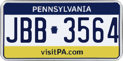 PA license plate JBB3564