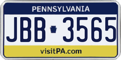 PA license plate JBB3565