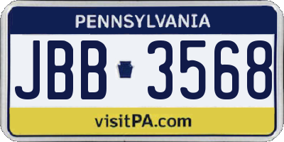 PA license plate JBB3568