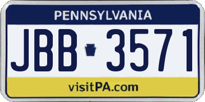 PA license plate JBB3571