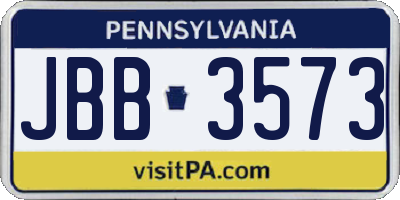 PA license plate JBB3573