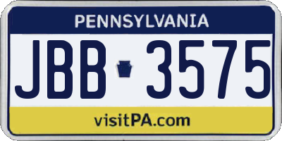 PA license plate JBB3575