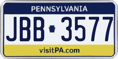 PA license plate JBB3577