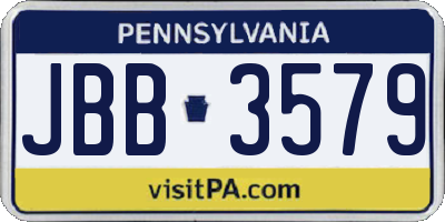 PA license plate JBB3579