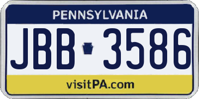 PA license plate JBB3586