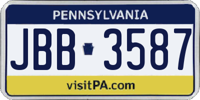 PA license plate JBB3587