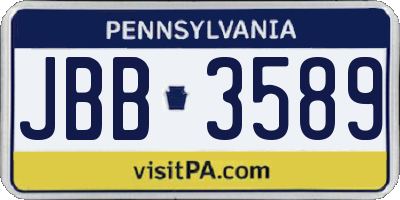 PA license plate JBB3589