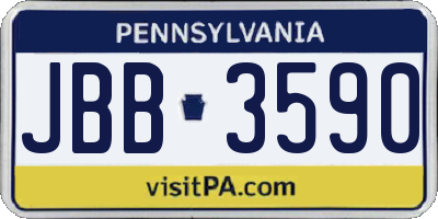 PA license plate JBB3590