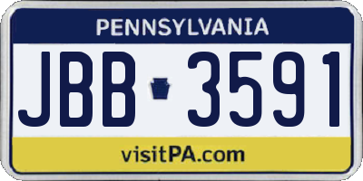 PA license plate JBB3591