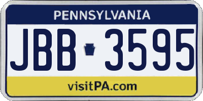 PA license plate JBB3595