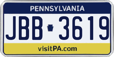 PA license plate JBB3619