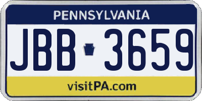 PA license plate JBB3659