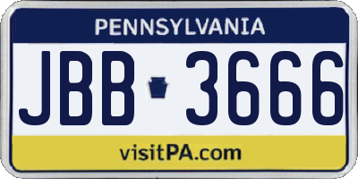 PA license plate JBB3666